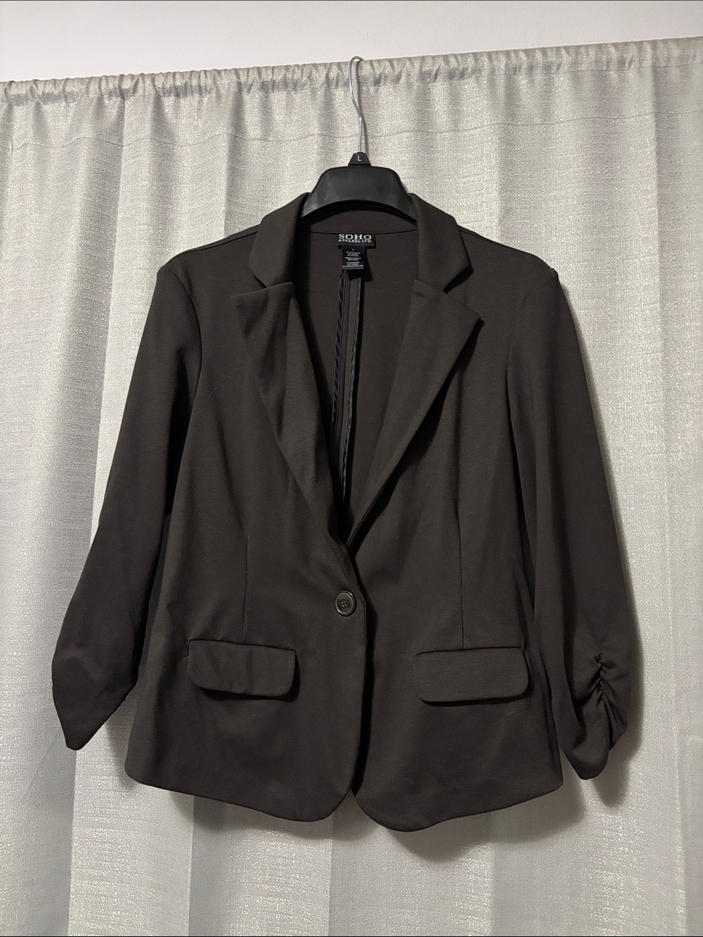 Soho Apparel Brown Single-Button Notched Lapel Blazer